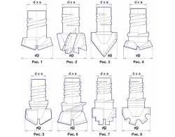 Долота лопастные с резьбовым хвостовиком